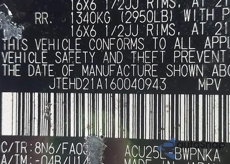 2006 Toyota Highlander z USA, uszkodzony, nr VIN JTEHD21A160040943